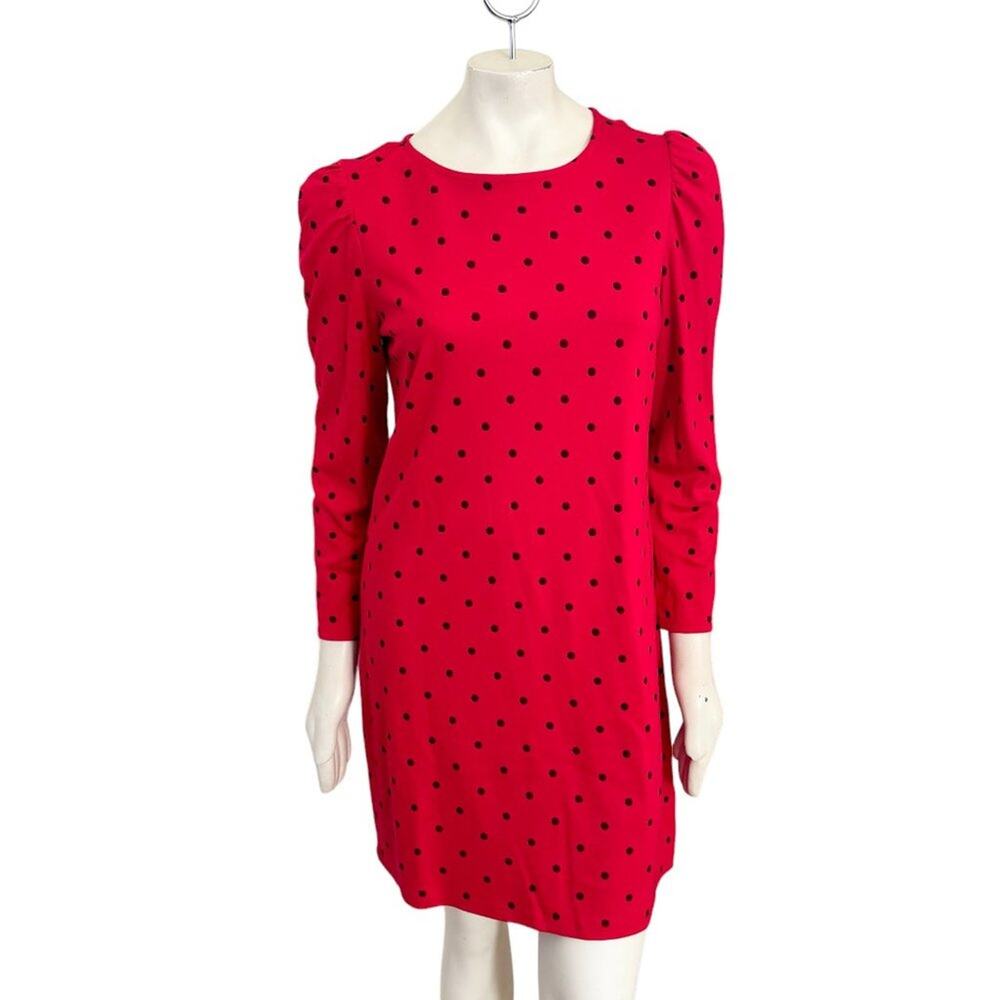 NWT OLD NAVY Long Sleeve Polka Dot Dress  Red Black  SZ M
